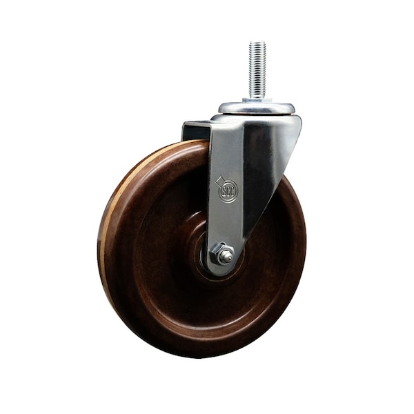 6 Inch High Temp Phenolic Wheel Swivel 34 Inch Threaded Stem Caster SCC